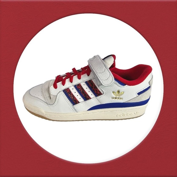 adidas Forum 84 Low Off Men's Size 10 White Scarlet Collegiate Royal‎ GV9606 - Picture 6 of 16